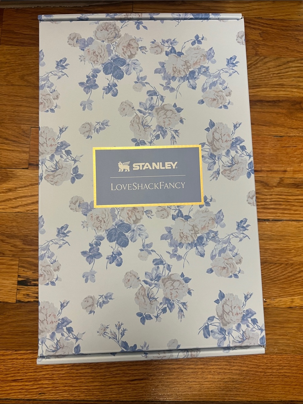 Stanley Floral Gift Box with Blue and Cream Bouquet Pattern